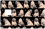 Pugs of love- credit card sticker, 2 credit card formats available