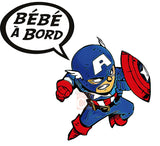 Sticker, Bébé à bord ! Baby Capt America