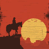 Sticker pour boîte aux lettres, Cowboy au coucher du soleil