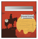 Sticker pour boîte aux lettres, Cowboy au coucher du soleil