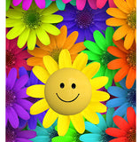 Sticker for letterbox, Smiley flowers