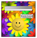 Sticker pour boîte aux lettres, Smiley flowers