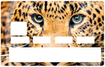 Tête de leopard - sticker pour carte bancaire, 2 formats de carte bancaire disponibles