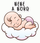 Sticker, Bébé à bord ! Bébé dort, Garçon ou Fille