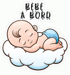 Sticker, Bébé à bord ! Bébé dort, Garçon ou Fille