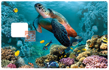 Tortue Marine - sticker pour carte bancaire, 2 formats de carte bancaire disponibles